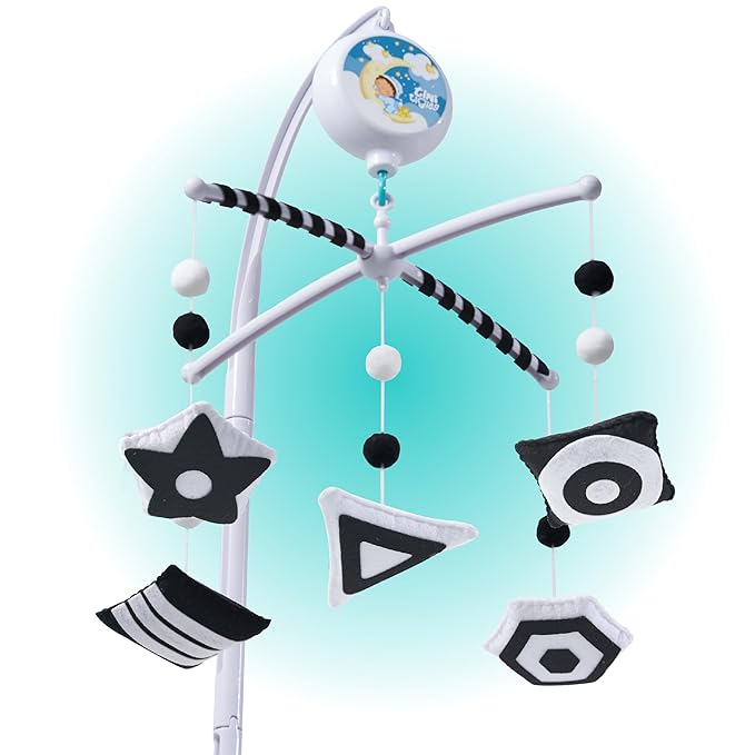 Montessori Mobile Baby for Crib (TINITIGIES) - Black and White Mobile Give Visual Stimulation to Engage Your Newborn - Baby Crib Mobile for Boys & Girls - Baby Mobile for Crib