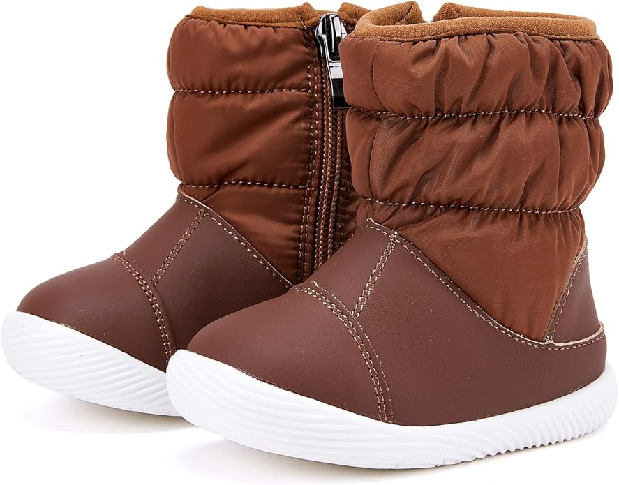 BMCiTYBM Baby Boy Girl Snow Boots Waterproof Winter Warm Booties Nonslip Lightweight Outdoor Shoes for First Walkers 6 9 12 18 24 Months(Infant/Toddler)