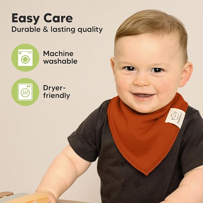 8-Pack Organic Baby Bandana Bibs for Boys, Girls - Super Absorbent Triangle Baby Bibs for Drooling and Teething Infant, 100% Cotton Extra Soft for Newborn, Infant 0-36 Months (Hunter)