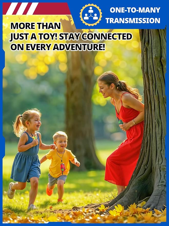 Walkie Talkies for Kids Rechargeable, Long Range 2 Way Radio, Outdoor Beach Camping Road Trip Role Play Toys Birthday Xmas Gift for Boys Age 7-12, 2 Pack