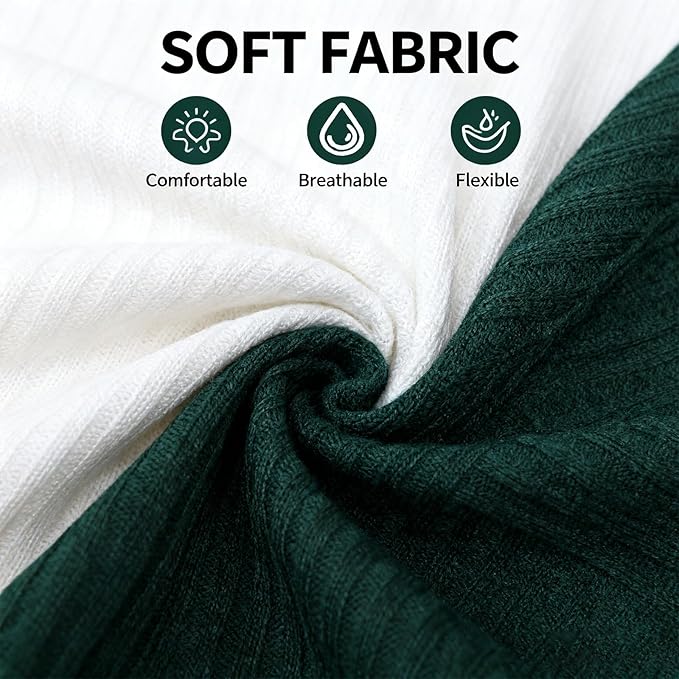 DEFAHN 2 Pack Toddler Unisex Solid Turtleneck T-Shirt Long Sleeve Ribbed Sweatshirt Basic Tee Tops Girls Boys