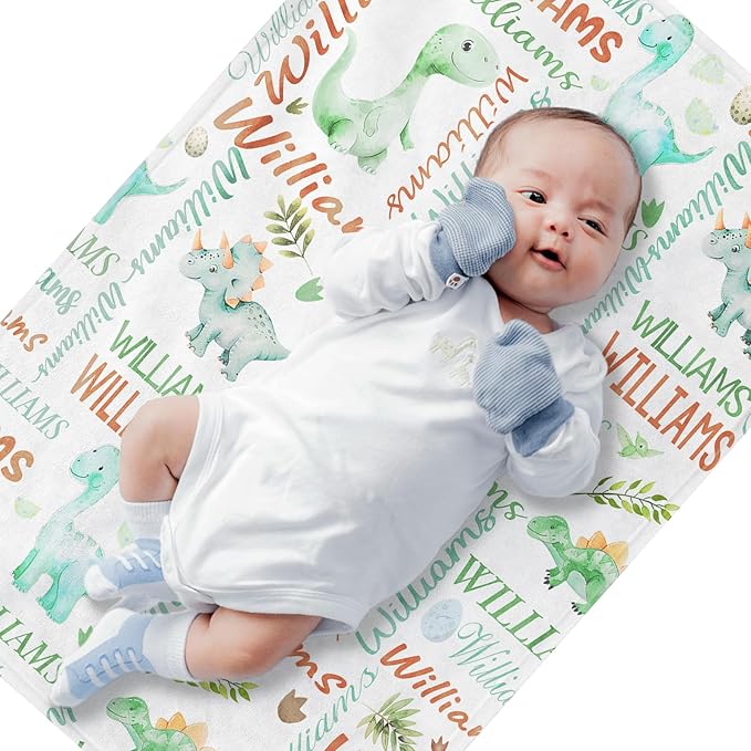 Personalized Baby Blanket - Custom Name Blanket for Girls & Boys, Super Soft Plush Fleece