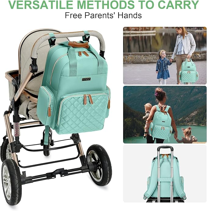 Diaper Bag Backpack with Changing Station, Baby Diaper Bag Organizer for Moms Dads Large Baby Changing Bags