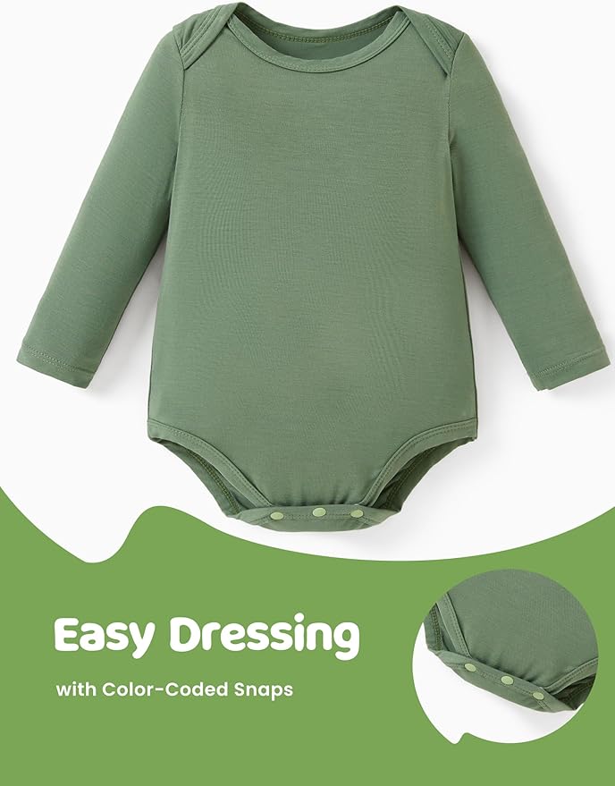 PATPAT Baby Bodysuits - Soft Viscose Made from Bamboo - Long Sleeve Funny for Boys and Girls -Newborn Infant Toddler Clothes