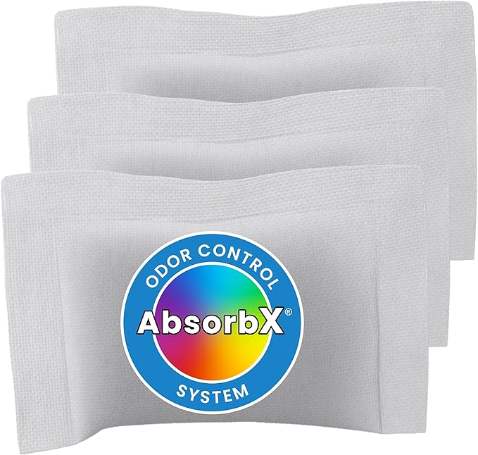 iTouchless Official Trash Can Deodorizer AbsorbX 3-Pack All Natural Activated Charcoal Odor Absorber Stops Garbage Smells, Compost Bin Filter Air Freshener for 8 Gal & Larger Trashcan with Compartment