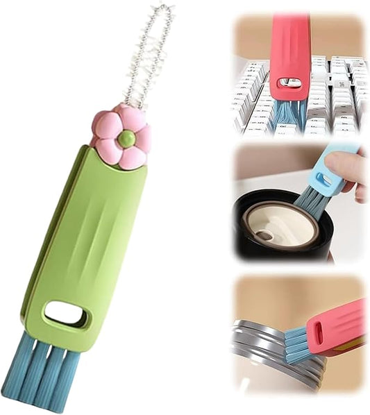 3 in 1 Cup Lid Cleaning Brush, Multifunctional Cleaning Brush Portable Cup Lid Cleaner for Bottle Gap Tight Spaces Cup, Portable Cup Lid Cleaner, 1 Pcs Green