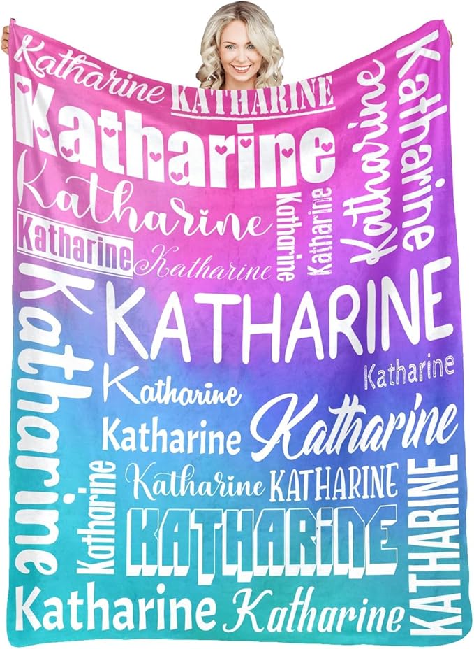 Personalized Blankets with Name Custom Blanket for Adult Kids Baby Customized Blanket Monogrammed Blankets Gifts for Women Men Girls Boys