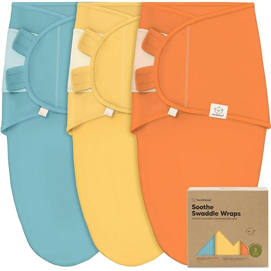 KeaBabies 3-Pack Organic Baby Swaddle Sleep Sacks - Swaddles for Newborns, Infant 0-3 Months, Baby Girls, Boys, Soft & Snug Newborn Sleep Sack, Nursery Swaddling Blankets (Valiant)