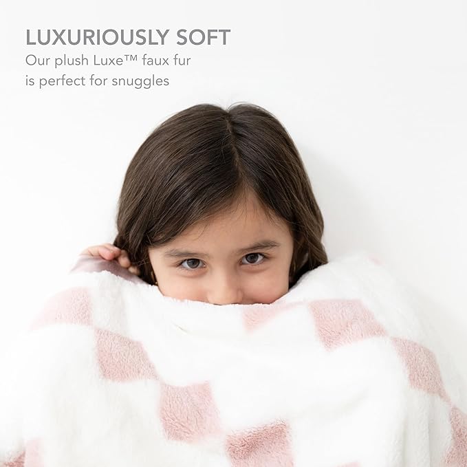 Little Giraffe Luxe Baby Blanket – 29x35” Satin Trim, Stairway Dusty Pink | Ultra-Soft, Hypoallergenic Stroller & Nursery Blanket | Perfect for Newborns & Toddlers