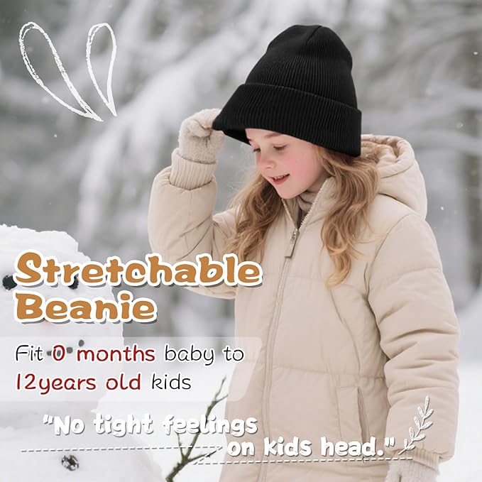 ZOORON Toddler Beanie Baby Beanies for Boys Girls Kids Winter Hats Children Knit Warm Caps 0-12years