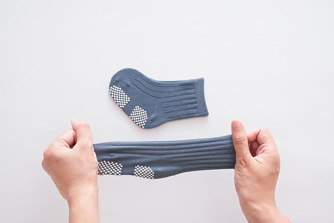 Baby Crew Socks,Grips Combed Cotton Socks Toddler Non-Skid for Girls,Boys Non Slip/Anti Skid 9-Pack