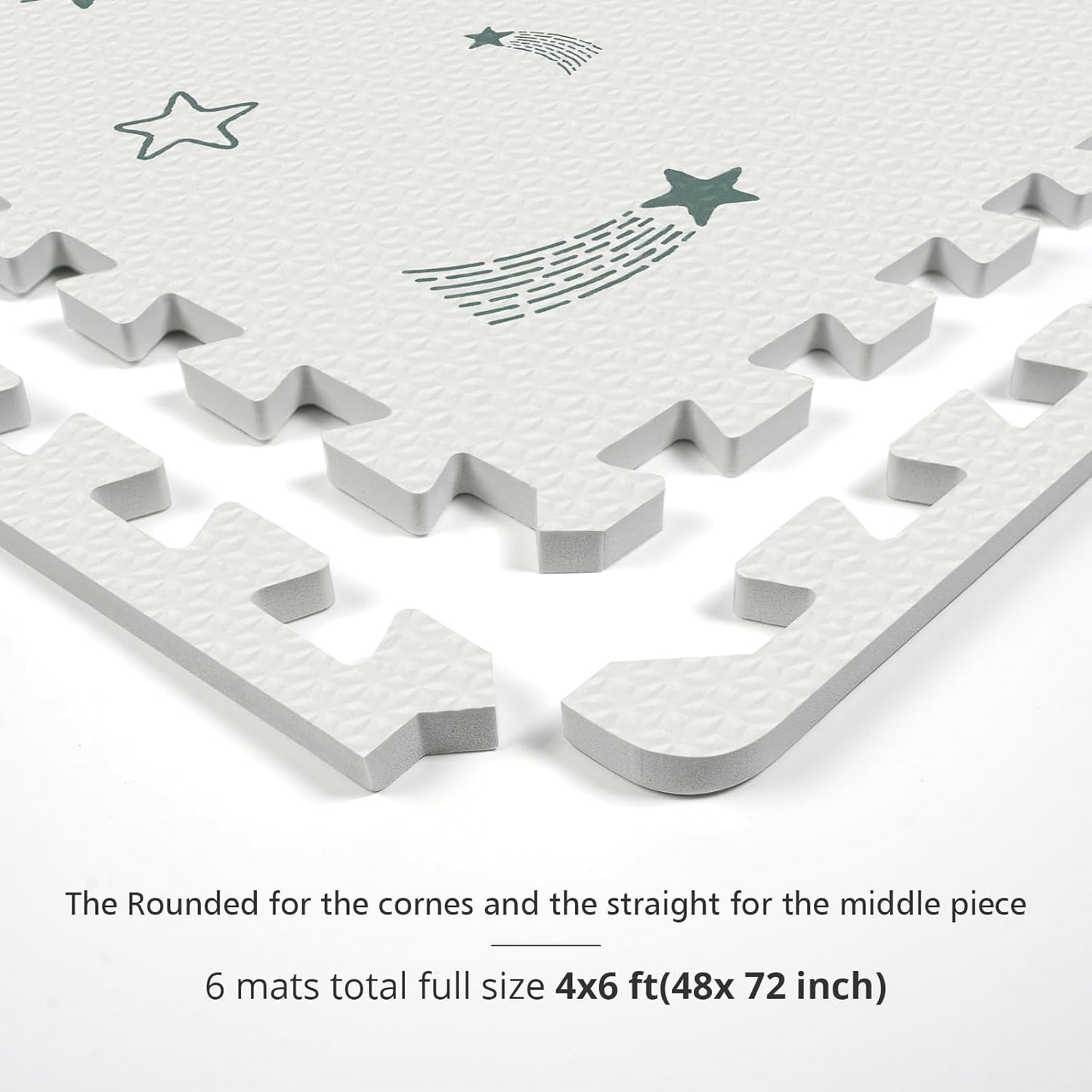 Baby Foam Play Mat, PIGLOG 72x48 Baby Crawling Mat, Floor Mats for Kids for Infants with Interlocking Floor Tiles, Toddler Playmats for Indoor and Outdoor, Easy to Clean Playroom Mats, Meteor Shower