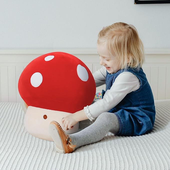 4PCS Mushroom Plush, 12 Inch Mushroom Plush Pillow with 3 Babies, Mushroom Stuffed Animals, Plush Toy Pillows, Mushroom Stuffed Pillow Room Decor Gift for Kids Adults
