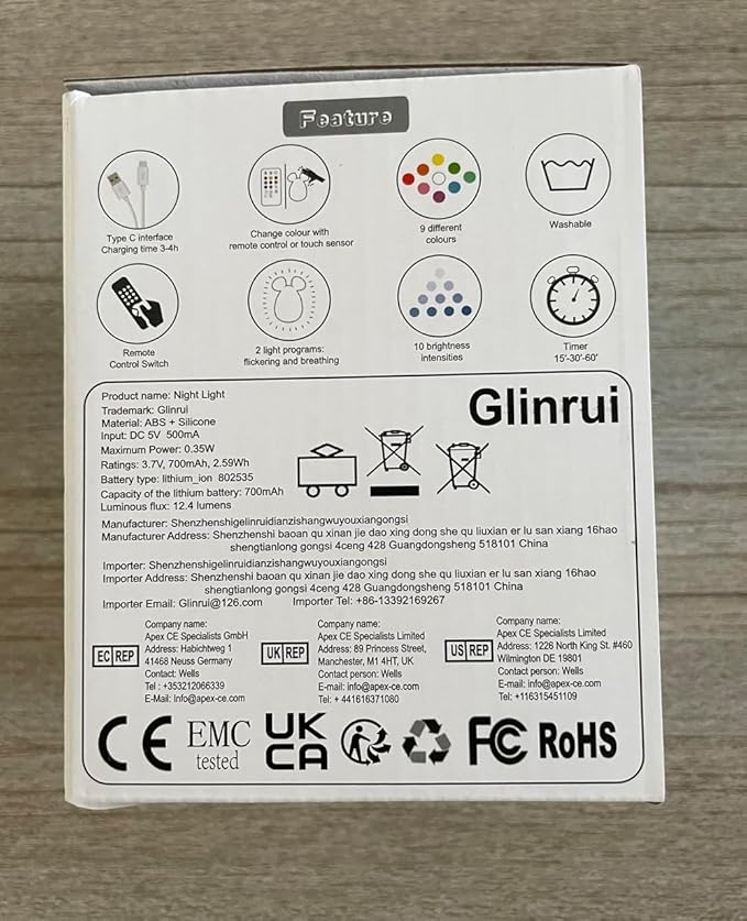 Owl Night Light Baby Bedside Lamp Child, Silicone Nursery Lamp for Breastfeeding Bedroom Mood Lights, Eye Caring, Adjustable Brightness & Color, Time Setting, Holiday Gifts - Medium