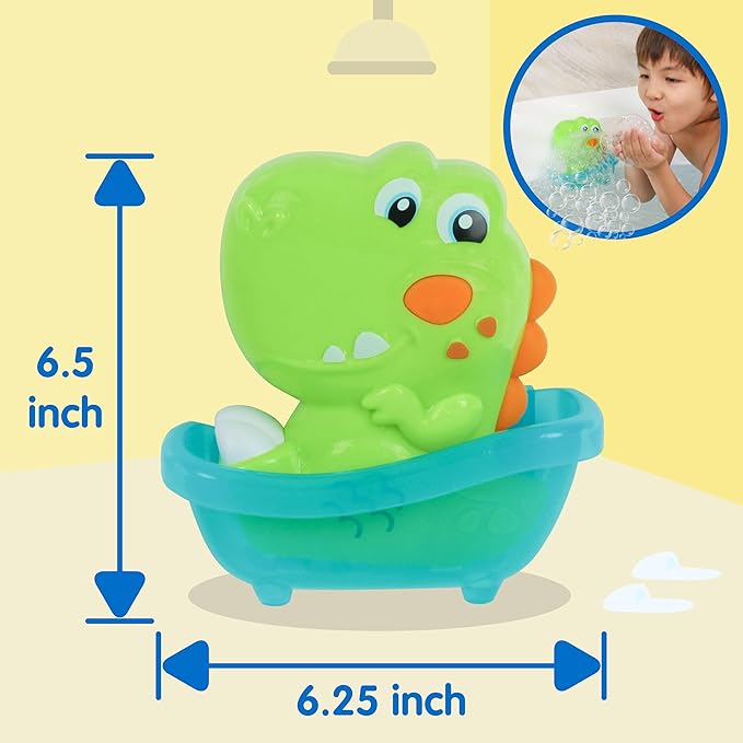 HAP-P-KID Dinosaur Bath Bubble Maker, Automatic Dino Bubbles Blower, Bathtub Shower Machine Toys, Birthday Party Time Gifts for 12 18 24 Months, 1 2 3 4 5 Years Old Boys Girls Preschool Toddlers Baby