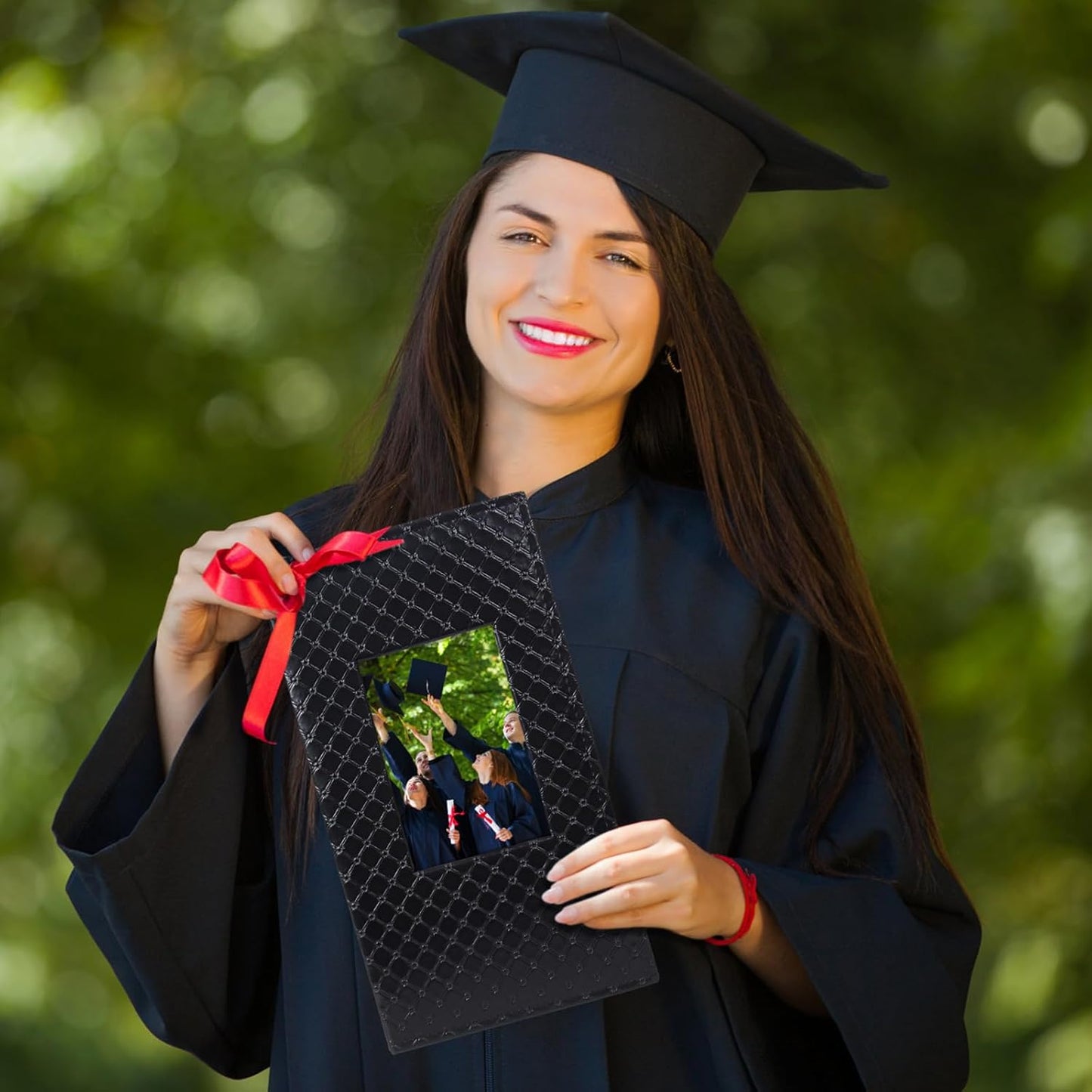 RECUTMS Photo Albums for 4x6 Photos Holds 300, 3 Per Pages Photo Picture Album PU Leather Button Grain Cover, Horizontal Photos Record Family Wedding Anniversary Baby Holiday Travel Album Black