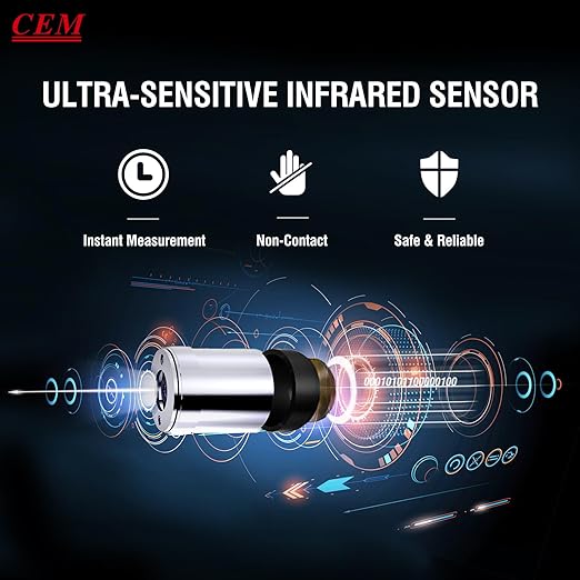 CEM DT-8806 Digital Thermometer for Adults and Kids, No Touch Forehead Thermometer for Baby, 2 in 1 Body Surface Mode Infrared Thermometer with Fever Alarm and Instant Accuracy Readings, Purple