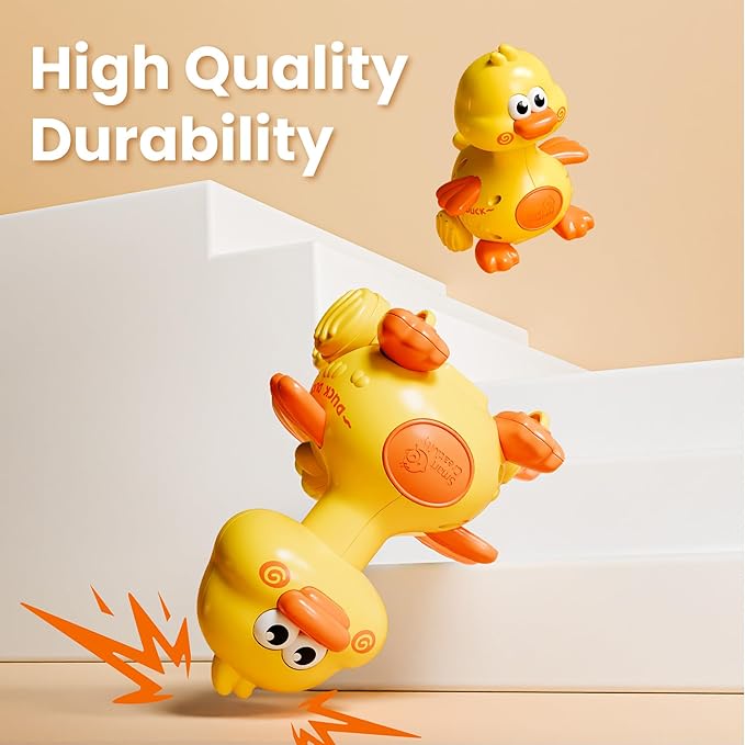 iPlay, iLearn Press to Go Duck Car Toys Set for Toddlers 1-3, Baby Push Go Racing Cars, Infant Play Vehicle Set, 1st Birthday Stocking Gift for 12-18-24 Months, 1 2 3 One Yrs Old Boys Girls Child Kids