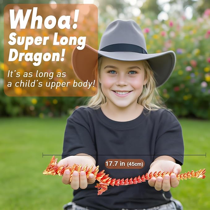 Large Dragon Eggs with Dragon Inside, 3D Printed Surprise Funny Gifts for Kids, Articulated Dragon Fidget Toys for Adults, Executive Desk Toys Office Room Décor (Orange Red)