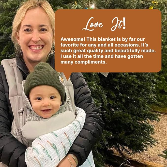 Parker Baby Muslin Blanket | 100% Soft Cotton Toddler Quilt & Baby Muslin Swaddle | Gender Neutral Design 47" x 47" Blanket