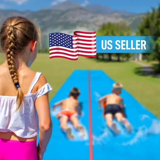 JAMBO 30FT x 8FT XXL MEGA Water Slide and 2 Bodyboard Updated Model– Extra Long Extra Wide Slip Splash and Slide for Kids, Heavy Duty Backyard Lawn Waterslide, Outdoor Water Toy, Splash Mat Splash Pad