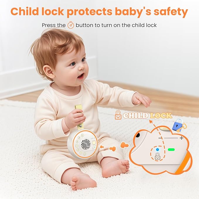 White Noise Machine Portable Sound Machine with 22 Soothing Sounds for Kids Adults, 4 Modes Night Light,3 Sleep Timer,Sound Therapy for Home Office Travel