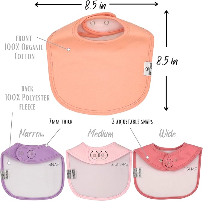 DiaperSquad's Baby Bibs for Drooling and Teething, Bibs for Boys, Baby Girl - Solid Cotton Baby Drool Bibs