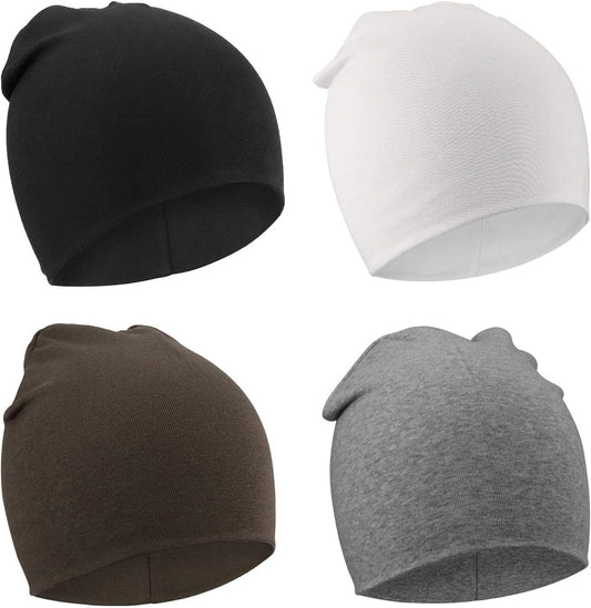 DRESHOW BQUBO 4 Pieces Baby Beanie Newborn Toddler Soft Cute Knit Hat Hospital Hats for Baby Boys Infant Cap Beanies