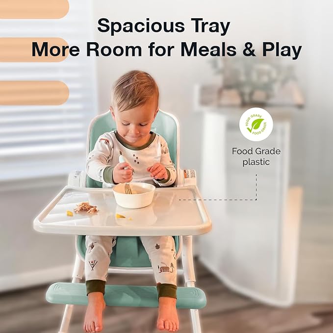 ORIBEL Cocoon Z High Chair & Baby Lounger | Perfect High Chair for Toddlers/Newborns | Glides Easily on All Surfaces | Secure Locks | Convertible Chair for Napping & Feeding (Avocado Green)