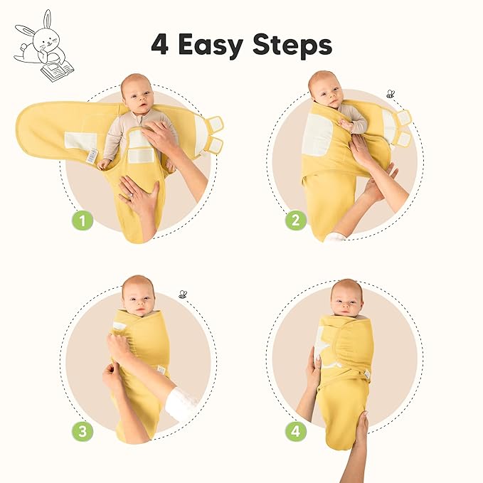 3-Pack Organic Swaddles for Newborns, Baby Sleep Sacks 0-3 Months - Baby Swaddle Wrap, Newborn Wearable Blanket, Infant Sleep Sack for Girls, Boys, Soft & Snug, Large Hook & Loop Closure (Valiant)