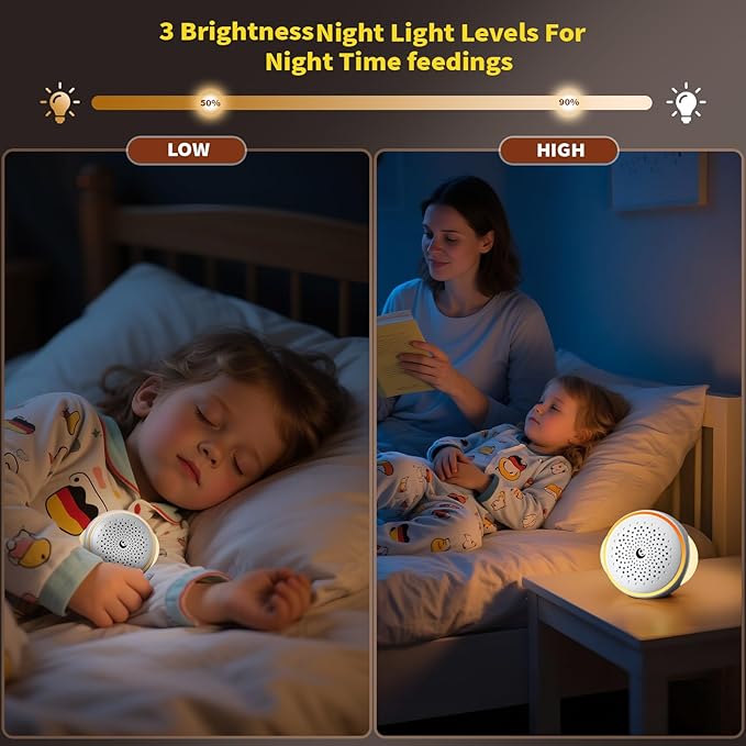 Portable White Noise Machine with Rechargeable Battery, 27 Soothing Sounds & Night Light, Sleep Soother for Baby Adults, 24H Playtime, Compact Travel Sound Machine for Home Office Nursery (MS-02)