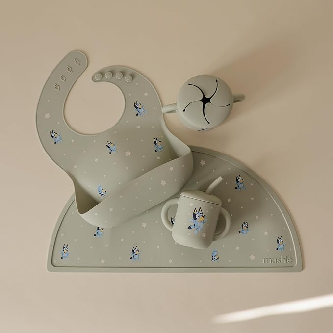 mushie x Bluey Silicone Placemat for Kids | BPA-Free Non-Slip Design (Bluey Sage)