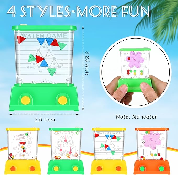 Sumind 10 Pieces Handheld Water Game for Kids Mini Water Ring Toss and Basketball Hoop Toy 90s Retro Mini Games for Goodie Bags Stuffers Birthday Return Gifts Classroom Rewards(Fresh Style)