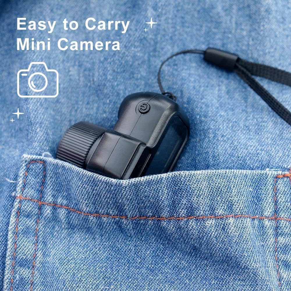 Keychain Camera, World's Smallest 1080P HD Mini Camera, Retro Portable Mini, 100 Mins Battery Life, for Students, Kids (16G)