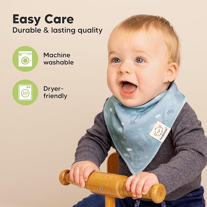 8-Pack Organic Baby Bandana Bibs for Boys, Girls - Super Absorbent Triangle Baby Bibs for Drooling and Teething Infant, 100% Cotton Extra Soft for Newborn, Infant 0-36 Months (Vessels)