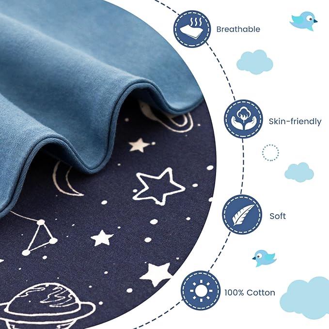 ZIGJOY Shark-Fin Transition Swaddle - 1.0 Tog Baby Sleep Sack Soft Cotton Transitional Swaddle Baby Wearable Blanket