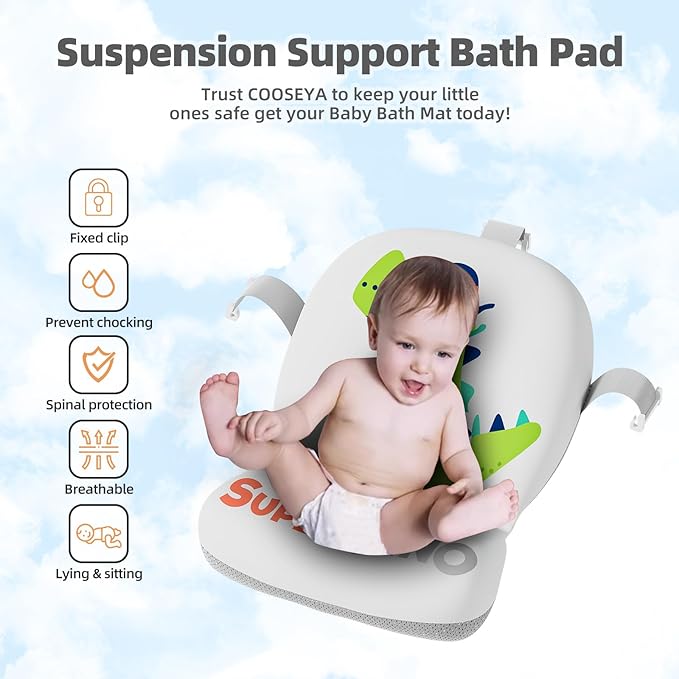 MoreFeel Collapsible Baby Bathtub for Newborn with Thermometer & 1 Hooded Towel & 1 Soft Floating Cushion,Portable Travel Bathtub with Drain Hole, Durable Foldable Baby Tubs for Infants to Toddler