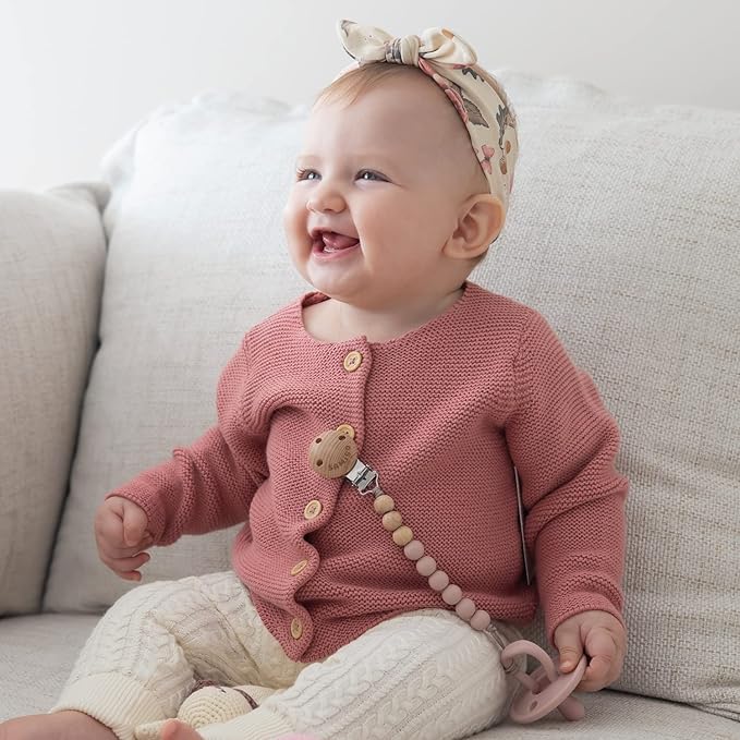 SAMiGO Pacifier Clips for Baby Boys Pacifier Holders Silicone Paci Binky Clips - 2 Pack