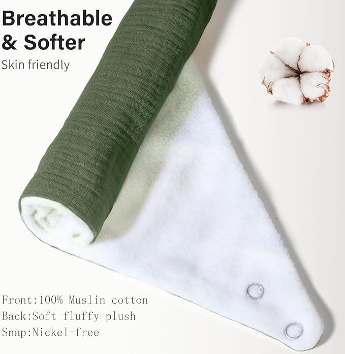 Muslin Baby Bibs,Soft Triangular Baby Bandana Drool Bibs for Baby Boy Girl,Solid Colors Bib for Drooling Teething