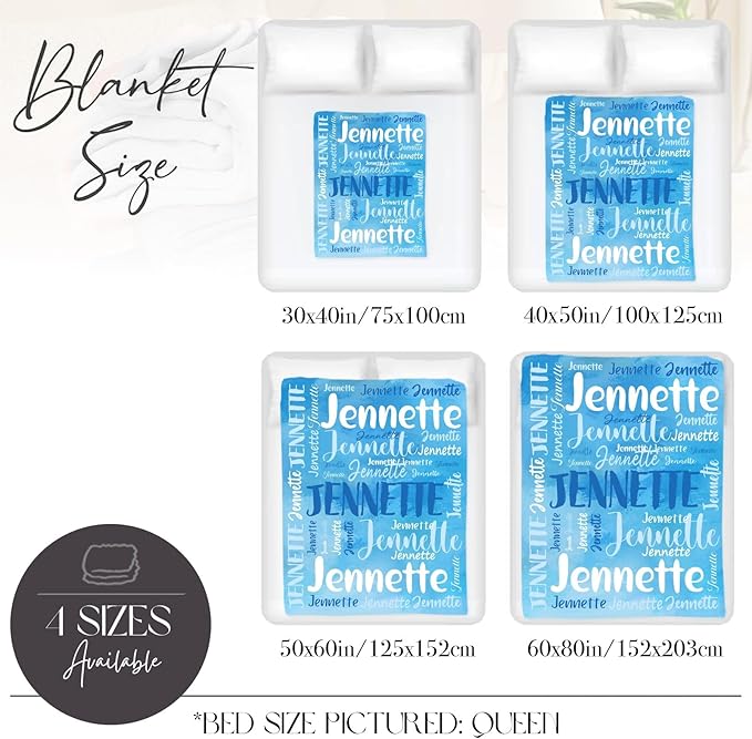 Personalized Custom Baby Blanket with Name for Girls Boys Kids Customized Flannel Blanket for Bed Nursery Room Baby Stroller