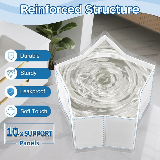 WAVYEASE New Design Portable Bath Tub for Toddlers - Foldable Deep Soak Bathtub for Kids, One-Second Setup, Easy Storage, Lightweight, Travel Essentials for 12-60 Months