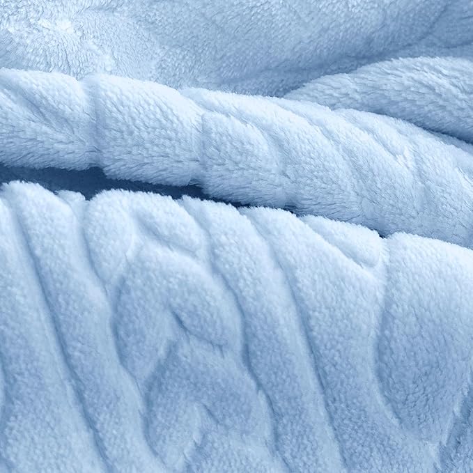 BORITAR 3D Fleece Baby Blanket for Girls Boys Fluffy Fuzzy Flannel Soft Warm Plush Cozy Bed Blanket for Toddlers Infant Newborn and Home Decor (30x40 inch, Baby Blue)
