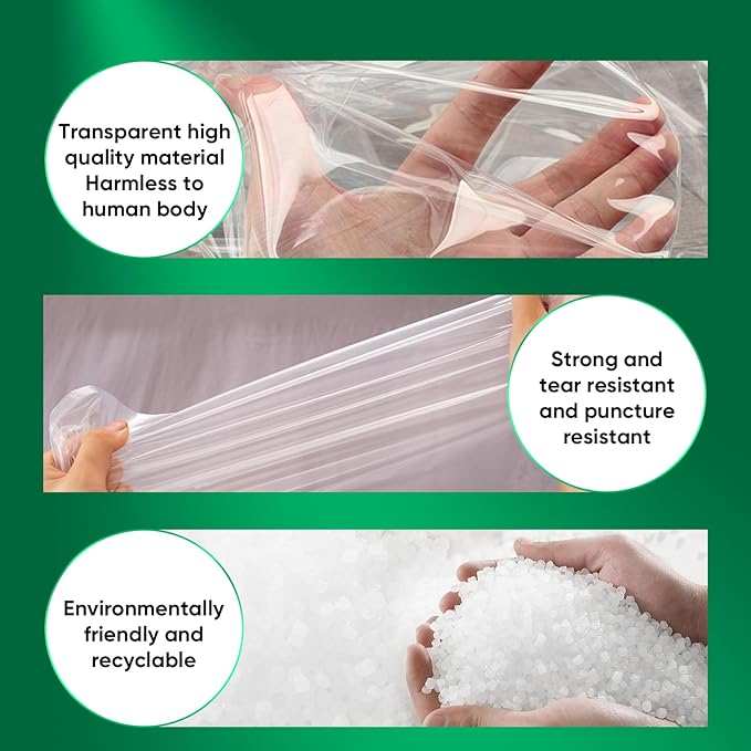 ZCHENBS® – Mattress Bags for Moving and Storage,Mattress Bag with Zippers,5 Mil Ultra-Thick Bed Bag,Waterproof,Anti-Tear,Heavy-Duty Mattress bag (Tansparent/Green, Full/Full XL-(1 Pack))