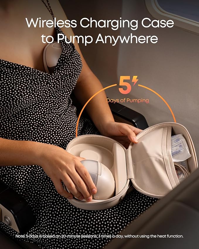 eufy Security Heated Wearable Breast Pump S1 Pro, Slim Hands-Free with Industry-Leading HeatFlow Tech, Wireless Charging Case, App-Controlled OptiRhythm, Hospital-Grade Suction, in-Bra Use