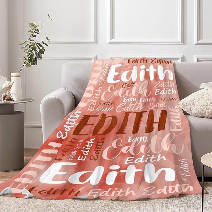 Personalized Custom Baby Blanket with Name for Girls Boys Kids Customized Flannel Blanket for Bed Nursery Room Baby Stroller