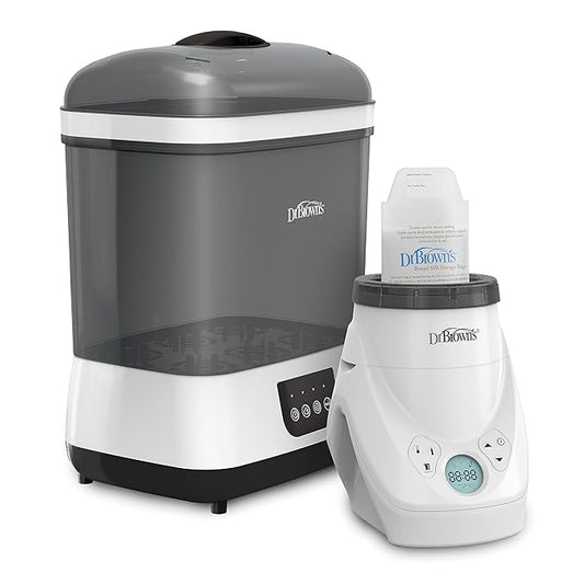 Dr. Brown’s Natural Flow MilkSPA Breastmilk and Bottle Warmer with Dr. Brown's Deluxe Electric Baby Bottle and Pacifier Sterilizer