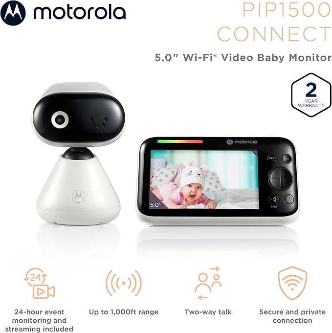 Motorola PIP1500 Connect 5.0" Wi-Fi Video Baby Monitor