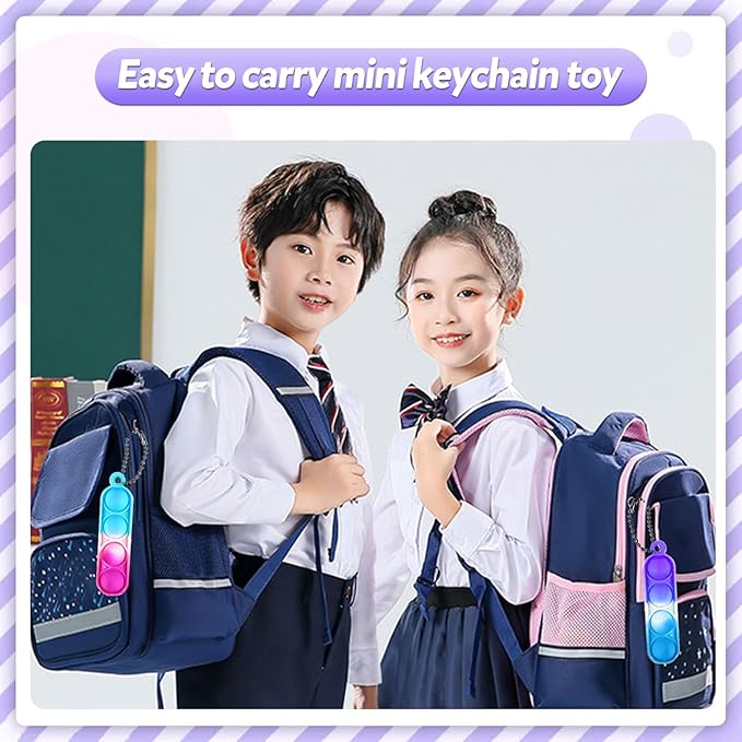 260 PCS Pop Keychain Bulk Party Favors,Fidget Toys for Kids Bulk Mini Pop Keychain Sensory Toys Stocking Pinata Stuffers Birthday Classroom Prizes Toddler Fidget Pack Stress Relief Toys