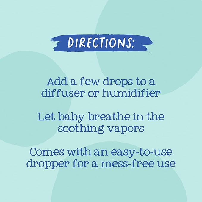 Oilogic Baby Essential Oil Vapor Drops for Diffuse & Humidifier, 2-Pack Set with Stuffy Nose & Cough + Slumber & Sleep - Baby Aromatherapy Oil is Safe for Babies, Kids & Toddlers