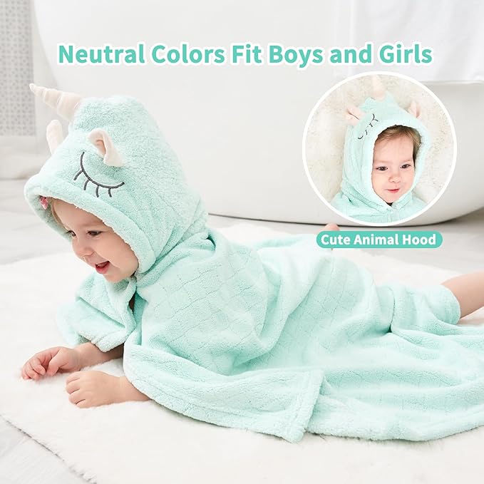 Toddler Bath Towel Hooded Kids Bath Towels for Boy Girl 0-5 Years, 2-Pack Soft Absorbent Toddler Beach Towels for Baby Essential, Large Thick 50''x32''